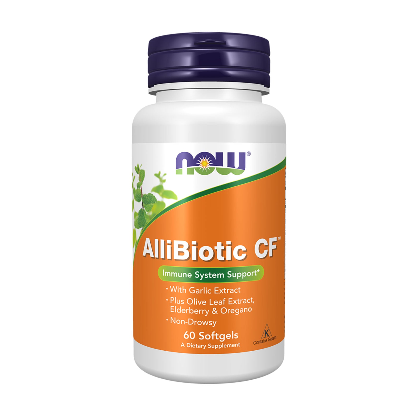 Підтримка імунної системи NOW foods AlliBiotic CF, 60 гелевих капсул
